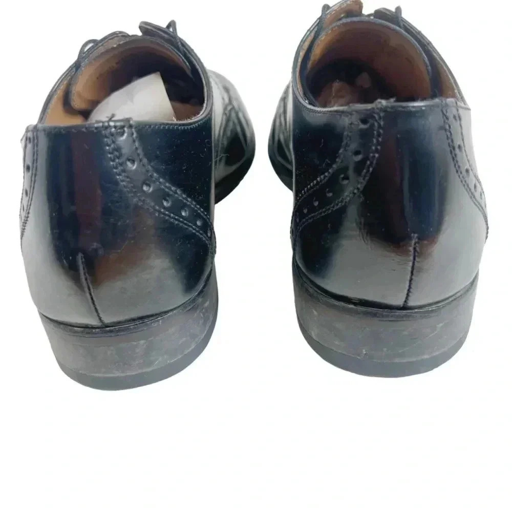 Florsheim Brookside Black Leather Wingtip Oxford Men's Size 10 - Picture 4 of 11